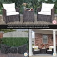 thumbnail image 3 of Costway 3PCS Patio Rattan Furniture Set Cushioned Conversation Set Sofa Coffee Table, 3 of 10