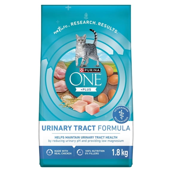 Purina ONE +Plus Formule pour Voies Urinaires au Poulet, Nourriture Sèche pour Chats 1.8kg