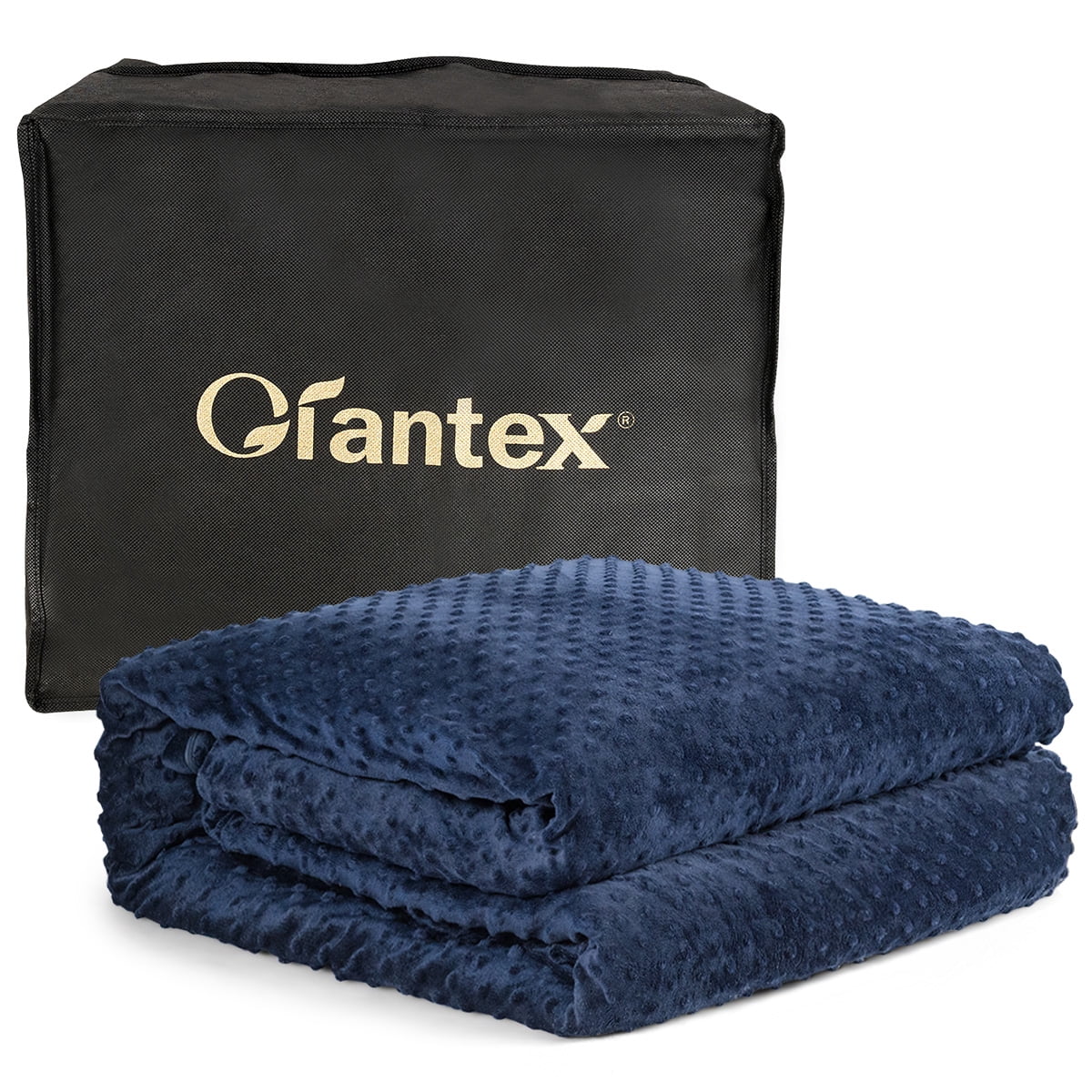 Costway 15lbs Weighted Blanket Removable Super Soft Crystal Cover w/ Glass Bead 48''x72''