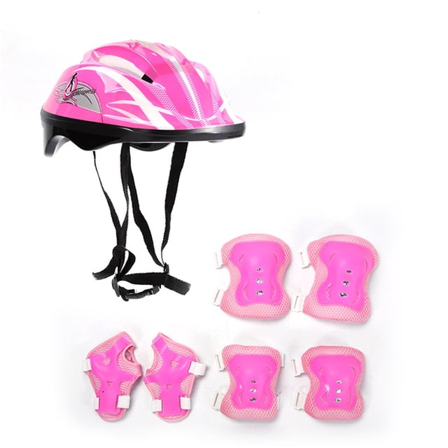 LSLJS 7Pcs/Set Children's Skating Protective Gear Children Kids Helmet Knee, Skating Protective Gear