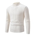 thumbnail image 1 of Weiqiqre Sweaters for Men Cable Knit Turtleneck Pullover Long Sleeve Twisted Fall WInter Thermal Jumper Sweaters, 1 of 7