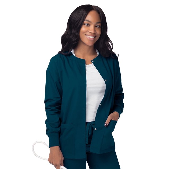 Sivvan Women's Scrubs Warm-Up Jacket / Front Snaps - Round Neck