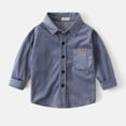thumbnail image 2 of Yuyuzo Boys Toddler Clothes Long Sleeve Lapel Collared Button down Shirts Baby Fall Solid Color Jackets with Pockets, 2 of 4