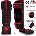 thumbnail image 2 of RDX Shin Guards for Kickboxing, Maya Hide Leather KARA Instep Foam Protection, Red, Medium, 2 of 8