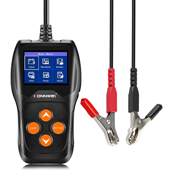 KONNWEI KONNWEI KW600 Automotive Battery Analyzer - 12V Vehicle & SUV Testing, 100-2000 CCA, 220AH Load Analysis, Alternator & Voltage Waveform Tester