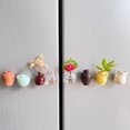 thumbnail image 3 of Visland Ceramic Flower Vase Fridge Magnet 3D Plants Vase Refrigerator Magnet Home Office Kitchen Locker Mini Simulation Vase Decoration, 3 of 8