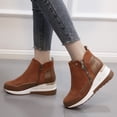 thumbnail image 4 of CEHVOM Bottines Courtes à Plateforme Décontractées à Talons Compensés Zippées pour Femmes Grande Taille, 4 of 6