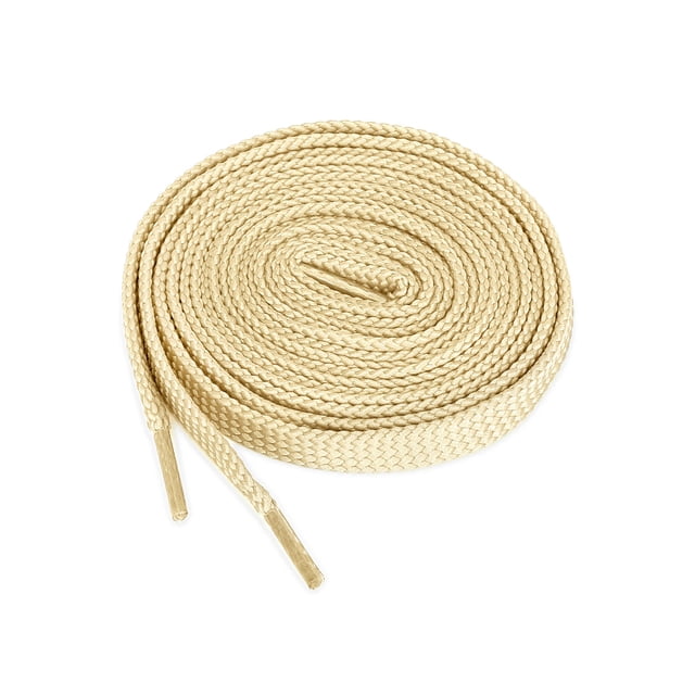 INSPIRE CHIC Unisexe 2 Paires Lacets Creux à double Couche en beige, Mesurant 100cm (39.37 Pouces) de Longueur. Faits de 100 % polyester avec un design Plat et Grand et un Motif de Couleur Unie. Convient aux Espadrilles, Bottes, Chaussures Décontractées et Plus. Comprend 2 Paires (4 Pcs) de Lacets Durables et Stylés.