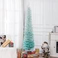 thumbnail image 2 of HOMCOM 7ft Slim Artificial Christmas Tree, Pencil Xmas Tree, Gradient Blue, 2 of 10