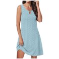 thumbnail image 2 of Meichang Robes Décontractées pour Femmes, Robes d'Été en Broderie Anglaise pour Femmes à Goutte, Encolure Dégagée, Sans Manches, Mini Robes Unies Amples et Fluides, Robes Soleil Bleu Pâle S, 2 of 7