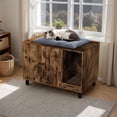 thumbnail image 2 of Homall Hidden Cat Litter Box Enclosure with Scratching Mat Multi-Functional Cat Litter Box Wooden Cat Washroom Furniture, 2 of 7