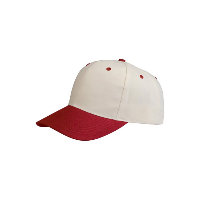 Top Headwear Pro Style Twill Cap - Natural/Red