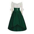 thumbnail image 1 of LOVZFMLL Costume Renaissance pour Femmes Robe Victorienne Médiévale Paysanne Manches à Volants Laçage Chemise Asymétrique Robe Maxi Tenue de Fête d'Halloween Cosplay, 1 of 4
