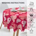 thumbnail image 3 of Valentines Day Round Tablecloth 60 Inch for 14th February Romantic Hearts Decorative Table Cloth Table Covers with Washable Polyester for Home Kitchen Dining Table Outdoor Wedding Party, 3 of 6