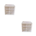 thumbnail image 3 of Decodeary Plastic Jiugongge Storage Drawer - Meticulous Workmanship And Fashionable Multi Grid Storage Off white Six Palaces Grid 2Set, 3 of 6