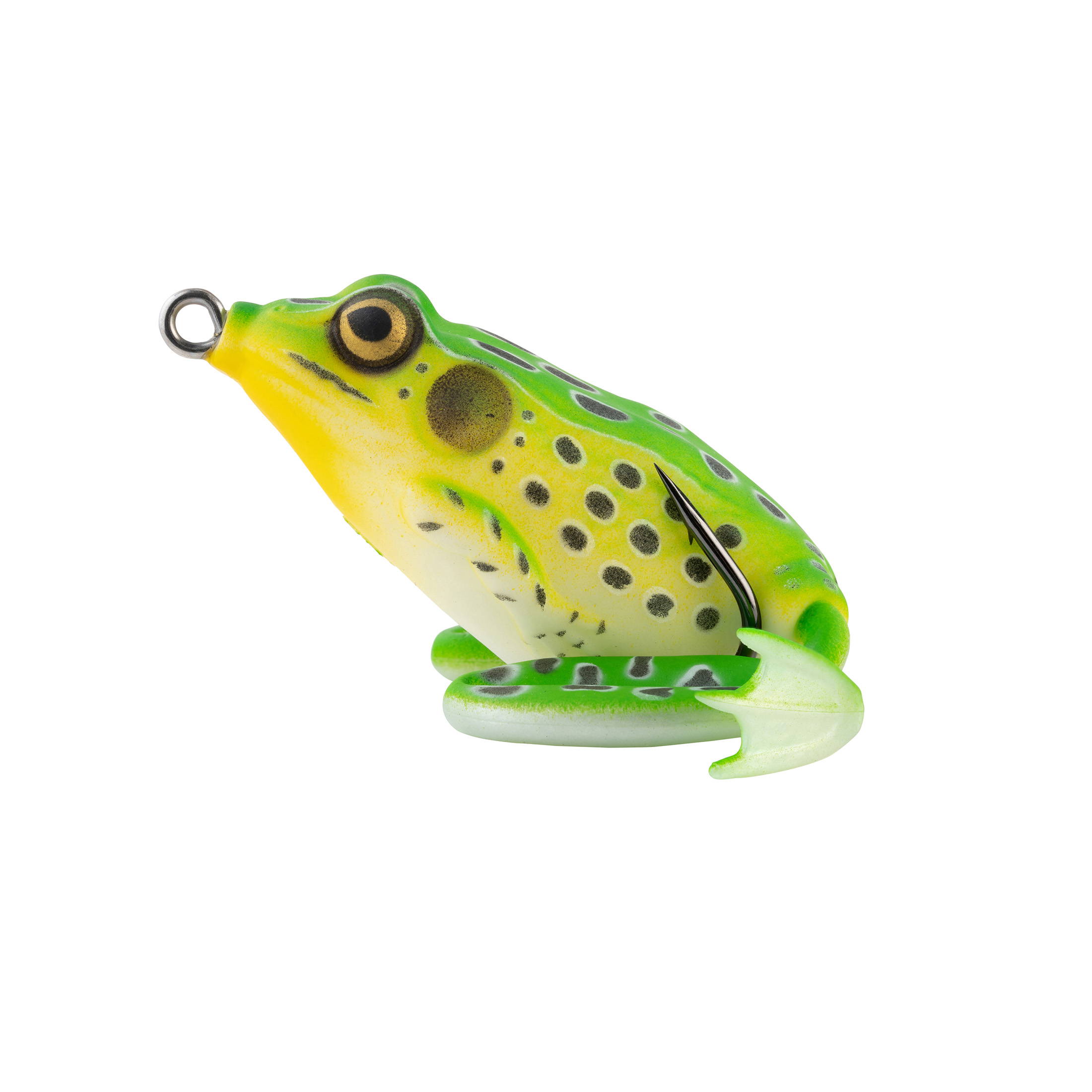 Lunkerhunt LF03 Lunker Frog Hollow Body Frog, 2 1/4" at Rest/4 1/2" Extend, 1/2 oz, Leopard, Floating - Fishing Lure