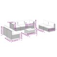 thumbnail image 4 of vidaXL 8 Piece Garden Lounge Set with Cushions Poly Rattan Brown, 4 of 5