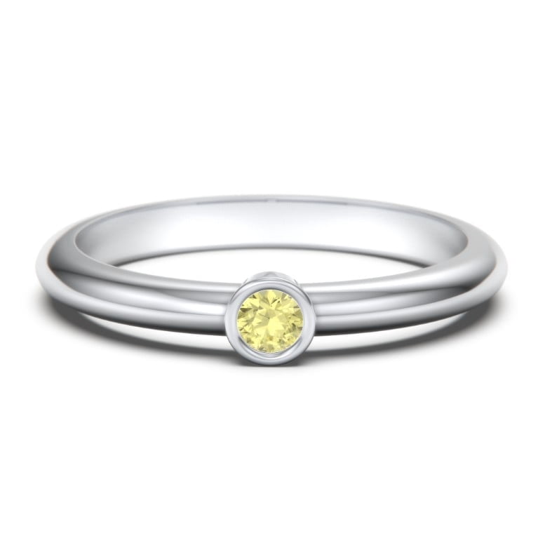 Classic Bezel Set Birthstone Ring - Citrine (November)