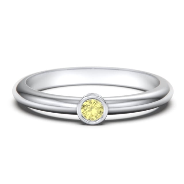 Classic Bezel Set Birthstone Ring - Citrine (November)