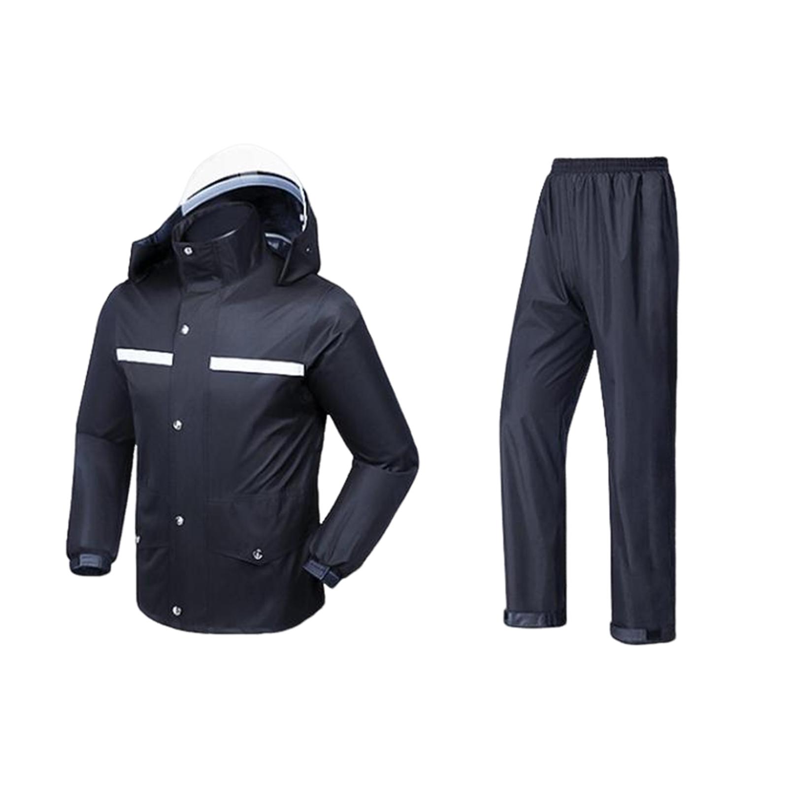 Motorcycle Raincoat with Jacket and Pants Rain Gear Elastic Transparent Raincoat 3XL Size