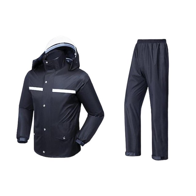 Motorcycle Raincoat with Jacket and Pants Rain Gear Elastic Transparent Raincoat 3XL Size