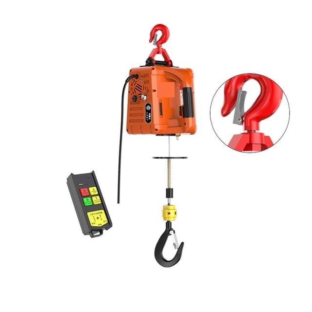Household Miniature Electric Hoist Crane Small Lifting Hoist Remote Control Traction Electric Hoist ,Outstanding Load Capacity