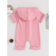 thumbnail image 4 of Gupgi Summer Infant Boys Girls Hooded Jumpsuits Baby Short Sleeve Solid Color Zipper Rompers, 4 of 9