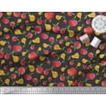 thumbnail image 2 of Soimoi Black Georgette Viscose Fabric Mix Fruit Print Sewing Fabric Yard 44 Inch Wide, 2 of 3
