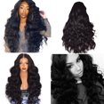 thumbnail image 2 of Perruque Longue Synthétique Ondulée pour Femmes Perruques Mode Cheveux Noirs Perruque Bouclée Perruque, 2 of 6