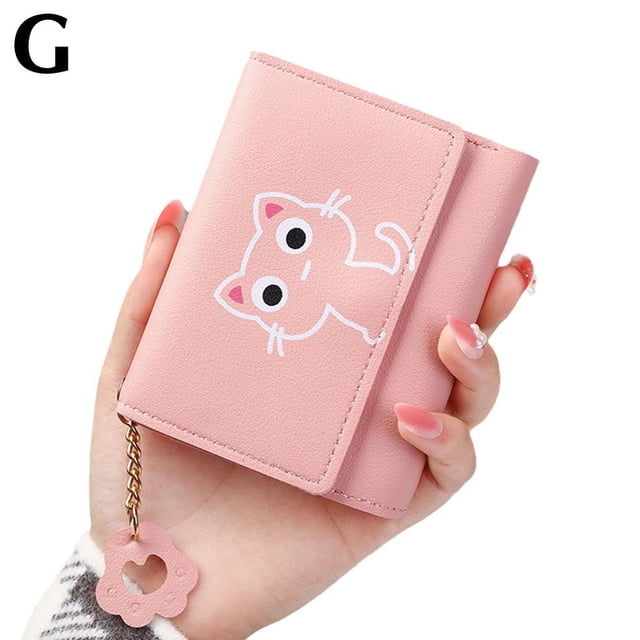 Portefeuille Porte-Monnaie Court pour Femmes Dames Petit Portefeuille en Cuir PU Porte-Cartes Pliant C3A7