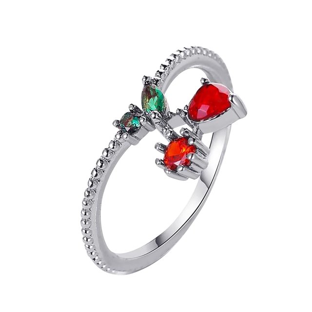 Bague Fruit Créative Mignonne pour Femmes Bague d'Index Bague Pendentif