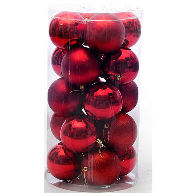 LSLJS Christmas Balls, Plastic Christmas Balls 24 Pcs Of 4cm Electroplating Balls Christmas Decoration Hanging Balls Barrel Package Christmas Balls, Christmas Decorations
