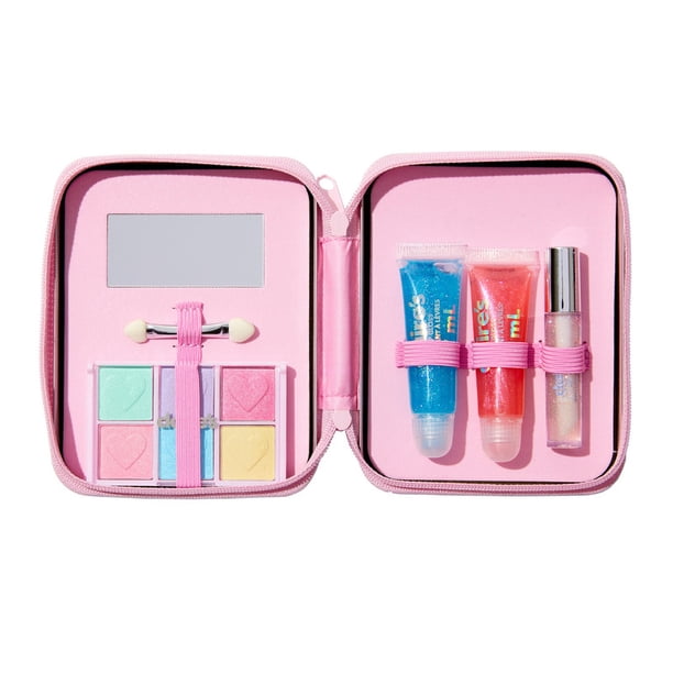 Claire's Cosmetics Palette Tin Case Pink Frogs and Strawberries