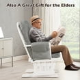 thumbnail image 4 of Gymax Glider and Ottoman Cushion Set Wood Baby Nursery Rocking Chair Light Grey, 4 of 10