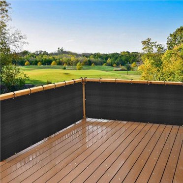 pitrice Balcony Shade Net Balcony Privacy Screen Cover Weather-Resistant Fence Windscreen for Outdoor Backyard Patio Black
