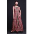 thumbnail image 2 of Bimba Robe Anarkali à Feuilles Roses, Col Mandarin, Sans Manches, Kurtis pour Femmes, Robe Maxi à Imprimé, Très Grande, 2 of 6