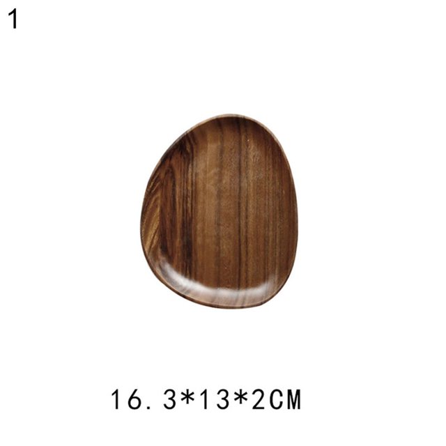 Wooden Pastry Serving Plate Rectangle Food Dish Dried Fruit Tray Tableware