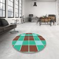 thumbnail image 4 of Ahgly Company Tapis Rectangulaire Lavable en Machine Turquoise Vert, 2 Pieds x 5 Pieds, 4 of 7