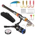 thumbnail image 1 of Portable Lure Rod Set Spinning Reel Fishing Rod Combos Full Kit Telescopic Fishing Rod Pole with Reel Line Lures Hooks Fishing Gear Accessories Organizer, 1 of 8