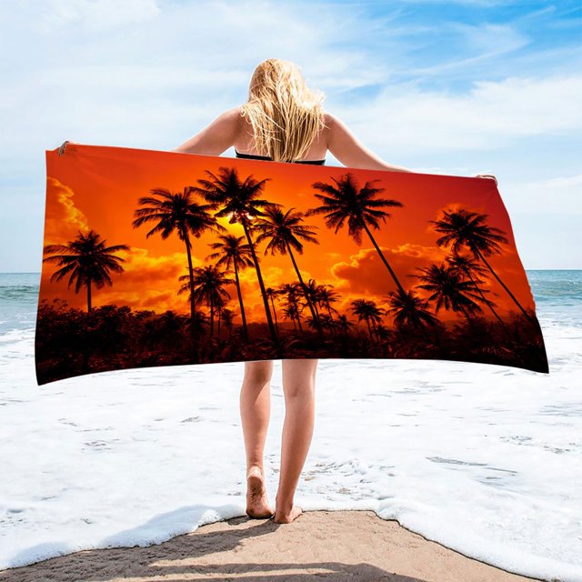 LSLJS Beach Towel Summer Beach Essentials Beach Towels Microfiber Beach Towel Super Lightweight Colorful Bath Towel Sandproof Beach Blanket Multi-Purpose Towel for Travel Swimming Pool 30x60 Inch