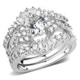 thumbnail image 1 of Alamode 3W1553-10 Women Rhodium Brass Ring with AAA Grade CZ in Clear - Size 10, 1 of 1