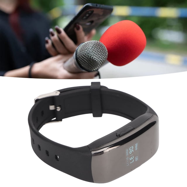 Montre Enregistreur Vocal Numérique, Appareil d'Enregistrement Sonore HD Enregistreur Audio, Module DSP Acoustique, Réduction du Bruit avec Lecture Bracelet Enregistreur pour Entrevue Réunion d'Affaires