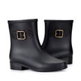 thumbnail image 4 of LSLJS Women Non-Slip Solid Color Rain Shoes Fashion Plastic Low Heel Hasp Mid Boots, Women's Rain Boots, 4 of 6