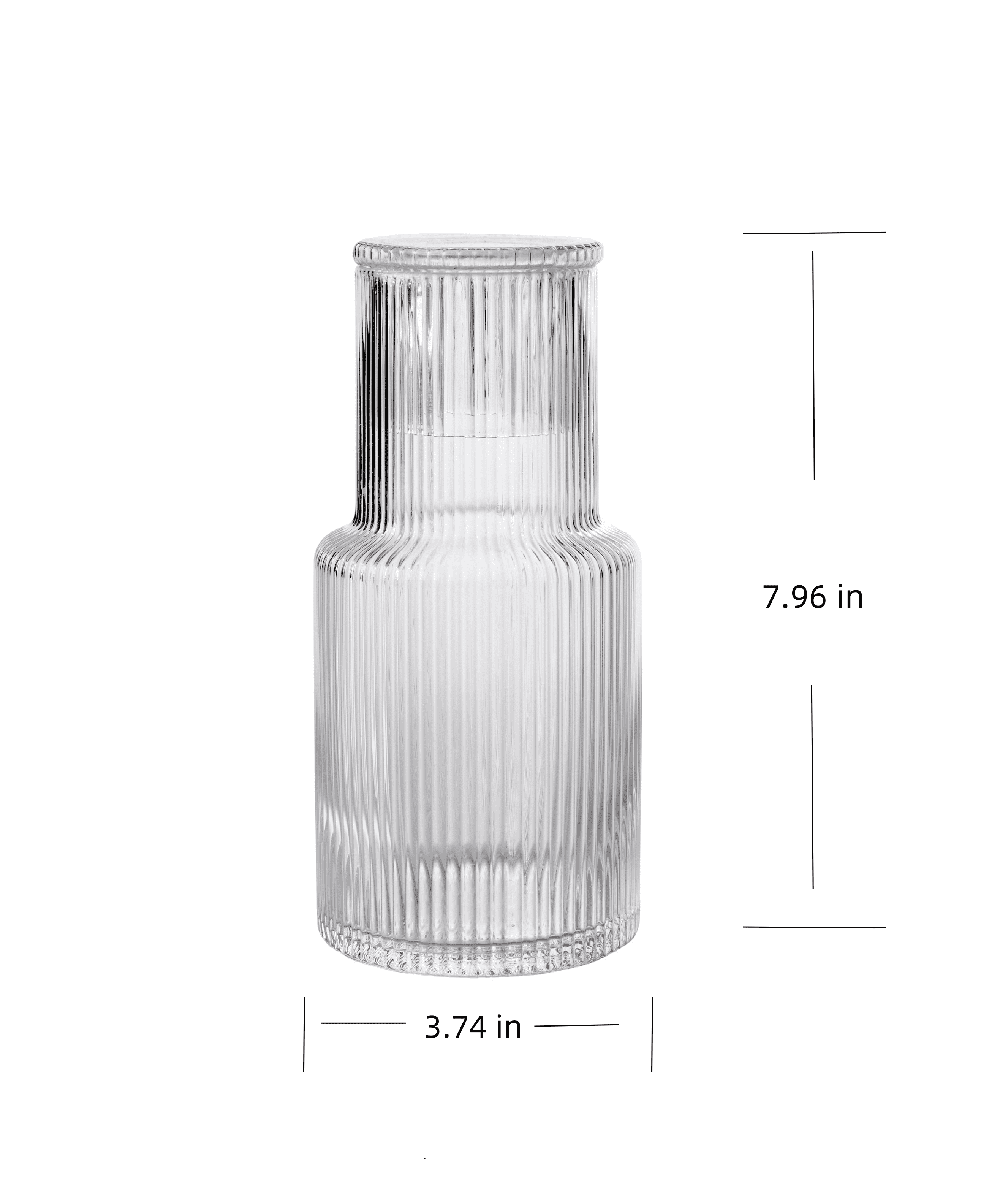 Better Homes & Gardens Glass Carafe à côtes de 30 oz, clair