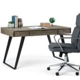thumbnail image 3 of Allora Solid Acacia Wood Writing Desk in Gray, 3 of 9