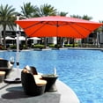 thumbnail image 5 of Patiojoy 10' Market Umbrella Outdoor Patio Square Offset w/Base BrickRed, 5 of 5