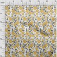thumbnail image 2 of oneOone Polyester Lycra Fabric Leaves & Floral Ikat Print Fabric BTY 56 Inch Wide, 2 of 4