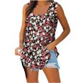 thumbnail image 3 of Birdeem T-Shirt Mode Femme Imprimé Col Carré Confortable Ample Sans Manches Blouse Décontractée, 3 of 5