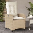 thumbnail image 1 of vidaXL Chaise de Jardin Inclinable avec Coussins Beige en Rotin Poly, 1 of 5