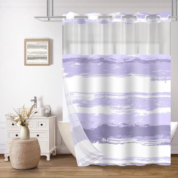 Ensemble de Taie d'Oreiller en Duvet Sans Finition avec Motif, Design Abstrait Minimaliste Minimaliste à Rayures grises et Blanches, Taie en Tissu lavable Imperméable avec Vent Supérieur de Maille